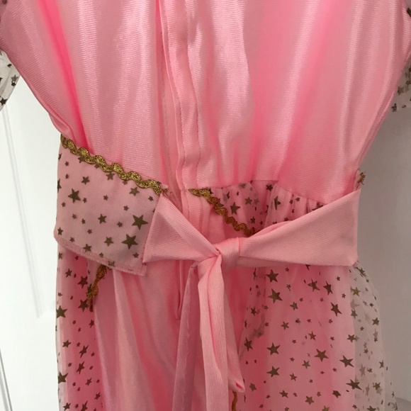 Pretty Princess Costume Dress Girls M Size 8-10 With Belt Pink Gold Stars - Picture 6 of 8